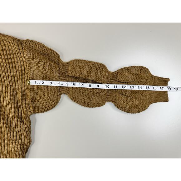 Forever 21 Women’s Cropped Balloon Sleeve Cardigan Sweater S Chocolate Brown - Picture 5 of 8